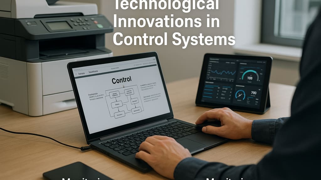 A modern control monitoring system displaying data and analytics.